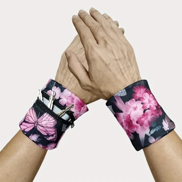 2/$30 Y2K Floral Barbiecore Pink Butterfly Wearable Running Pouch Preppy(#0136) - Picture 6 of 8